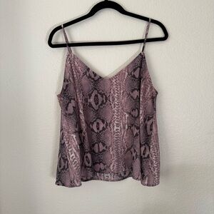 Elegant Pink and Black Snake Print Camisole